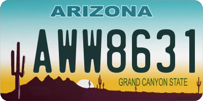 AZ license plate AWW8631