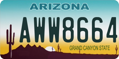 AZ license plate AWW8664