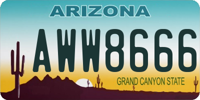 AZ license plate AWW8666
