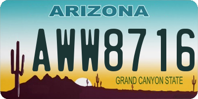 AZ license plate AWW8716