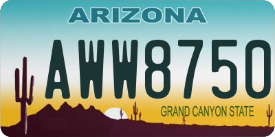 AZ license plate AWW8750