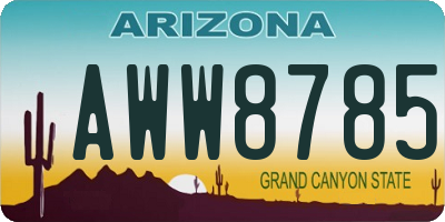 AZ license plate AWW8785