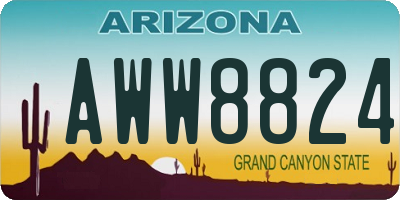 AZ license plate AWW8824