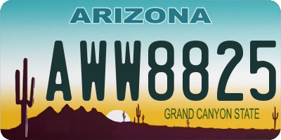 AZ license plate AWW8825