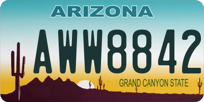 AZ license plate AWW8842