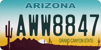 AZ license plate AWW8847