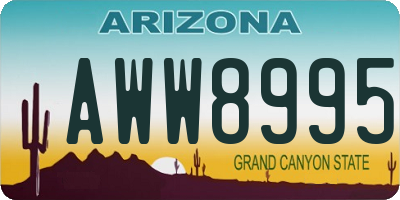 AZ license plate AWW8995