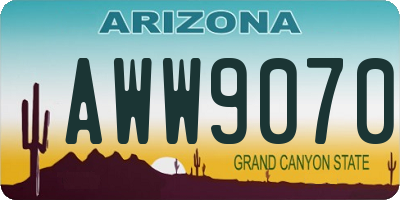 AZ license plate AWW9070
