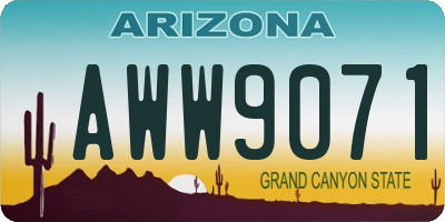 AZ license plate AWW9071