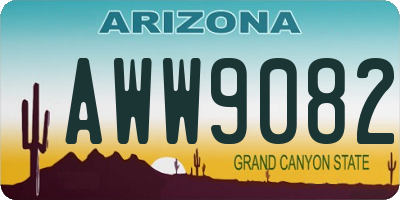AZ license plate AWW9082