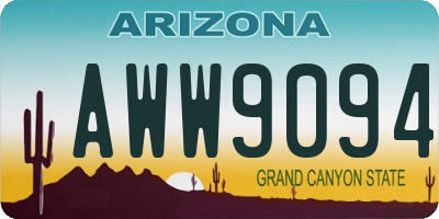 AZ license plate AWW9094