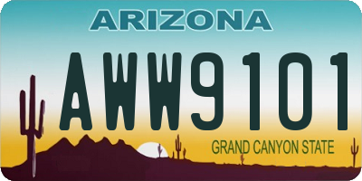 AZ license plate AWW9101