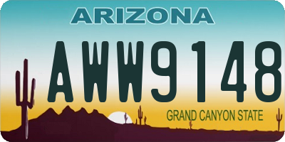 AZ license plate AWW9148