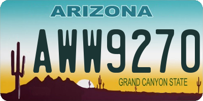 AZ license plate AWW9270