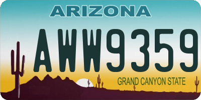 AZ license plate AWW9359