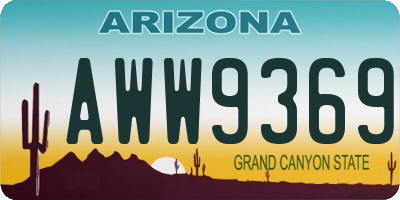 AZ license plate AWW9369