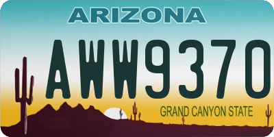 AZ license plate AWW9370