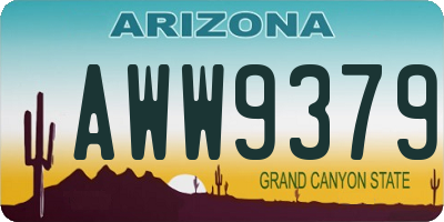 AZ license plate AWW9379