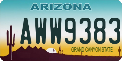 AZ license plate AWW9383