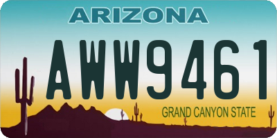 AZ license plate AWW9461
