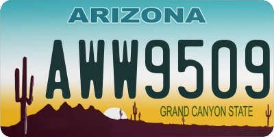 AZ license plate AWW9509