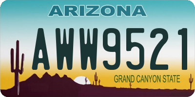 AZ license plate AWW9521