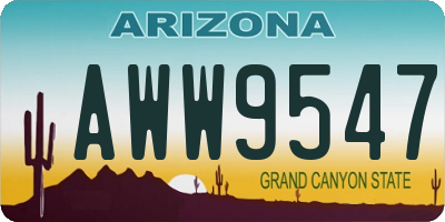 AZ license plate AWW9547