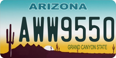 AZ license plate AWW9550