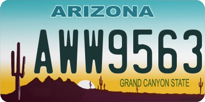 AZ license plate AWW9563