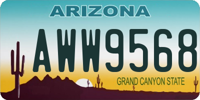AZ license plate AWW9568