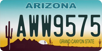 AZ license plate AWW9575