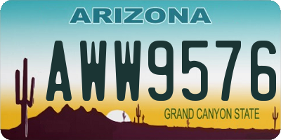 AZ license plate AWW9576