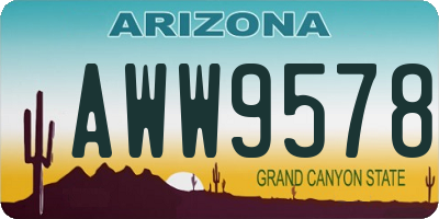AZ license plate AWW9578