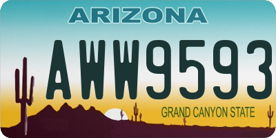AZ license plate AWW9593