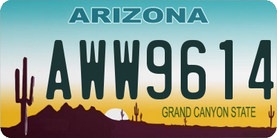 AZ license plate AWW9614