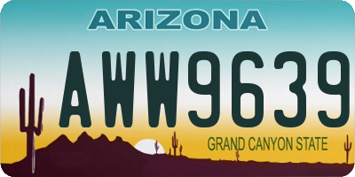 AZ license plate AWW9639