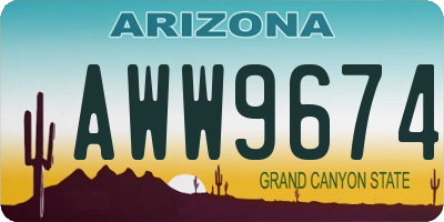 AZ license plate AWW9674