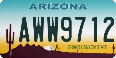 AZ license plate AWW9712