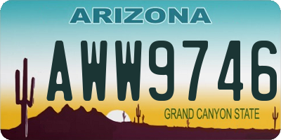 AZ license plate AWW9746
