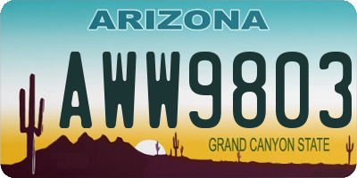 AZ license plate AWW9803