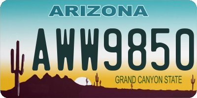 AZ license plate AWW9850