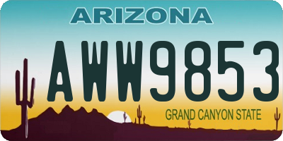 AZ license plate AWW9853