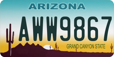 AZ license plate AWW9867
