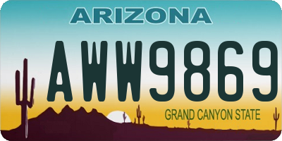AZ license plate AWW9869