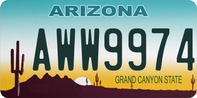 AZ license plate AWW9974