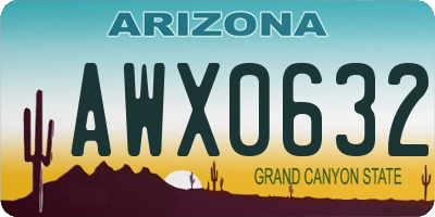 AZ license plate AWX0632