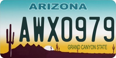 AZ license plate AWX0979