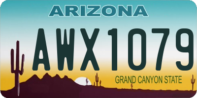 AZ license plate AWX1079
