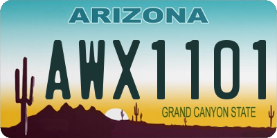 AZ license plate AWX1101