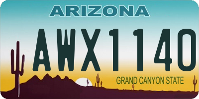 AZ license plate AWX1140